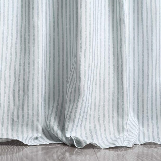 Lush Decor Ticking Stripe Bedspread King Size 3 Piece Set Lake Blue - Image 6