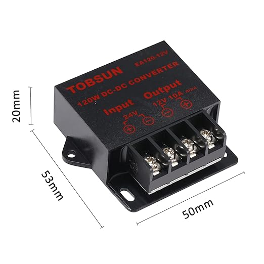 DC 24V to 12V 10A Step Down Converter, 120W 10A Power Buck Voltage Regulator Reducer, Compact Transformer Module for Car, Truck, RV Electronics - 24V to 12V 10A Converter