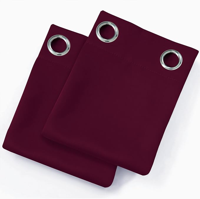 Burgundy Red Blackout Curtains 34 x 54 Inch Length/Set of 2 Curtain - Image 9