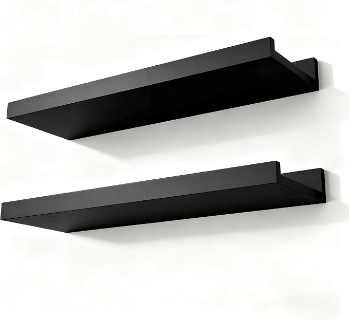Black Floating Shelves for Wall Decor, 14 in Shelf by Unknown