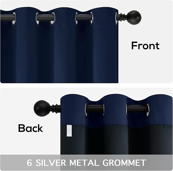 Yakamok Navy Blue Blackout Curtains 72 inches Long - Image 6