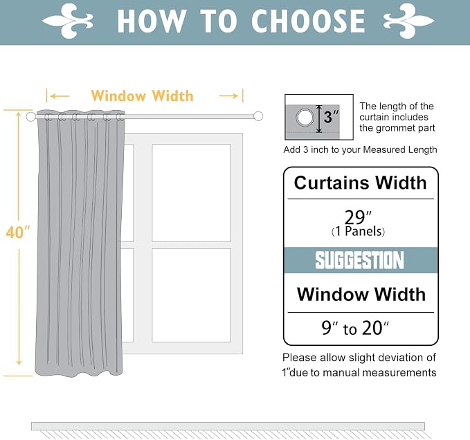 ChrisDowa Small Window Curtains 40 Inches Long - Image 5