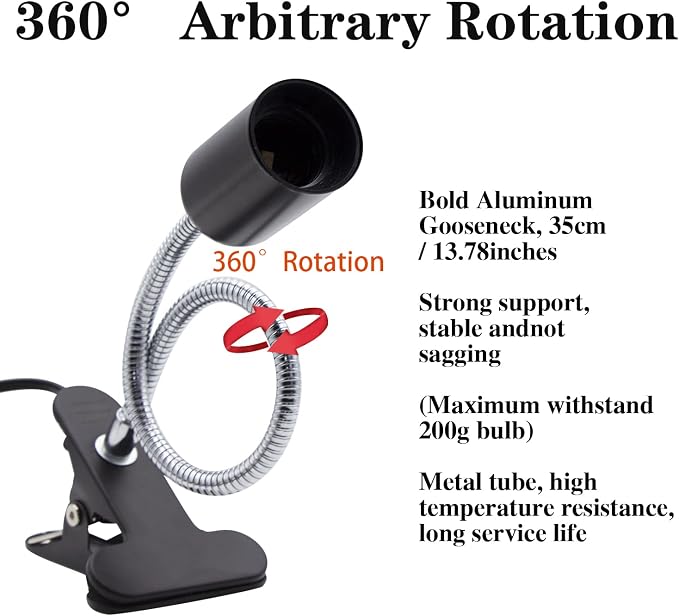 Clip Lamp Holder Adjustable Switch Clip Light Flexible Clip lamp Holder Clip - Image 3