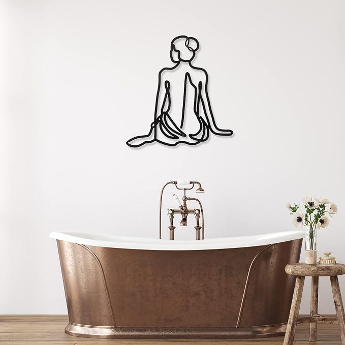 Photect 3 Pcs Metal Wall Art Decor Minimalist Abstract Woman Wall Art Metal - Image 6