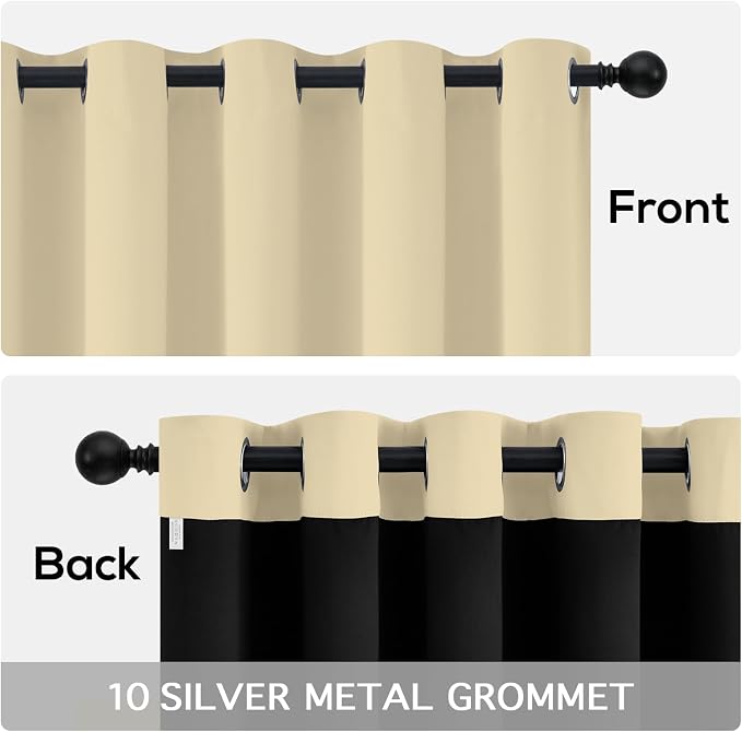 Yakamok Beige Blackout Curtains 84 inches Long - Image 6