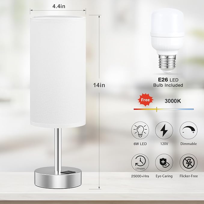Dicoool Bedside Table Lamp for Bedroom - Image 6