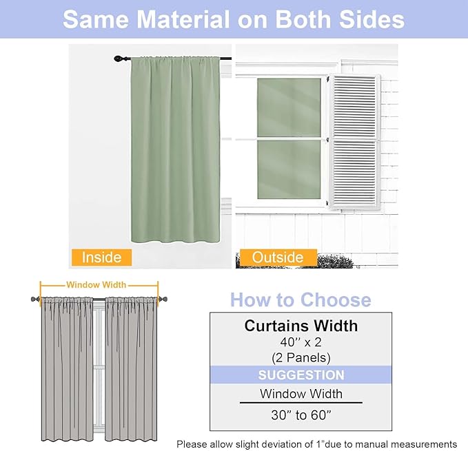 Simplebrand Ava Light Green Short Blackout Curtains - Image 7