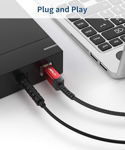 JSAUX USB 3.0 Printer Cable, Type A Male to B 3.0 Male (3.3ft/1M) USB 3.0 Type B Upstream Cord Nylon Braided Compatible with Docking Station, External Hard Drivers, Scanner, Printer and More(Black)