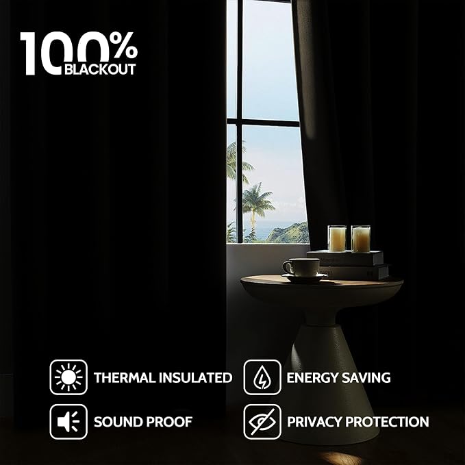 COSVIYA 100% Blackout Cream Linen Curtains & Drapes 84 Inch Length | Light - Image 2