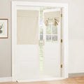 RYB HOME Natural Linen Textured French Door Window Curtains 100% Blackout | by RYBHOME