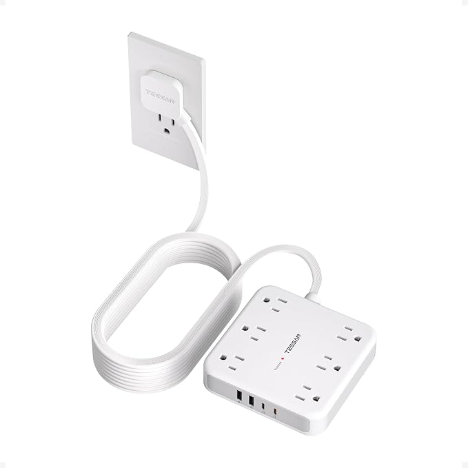 TESSAN 15Ft Grey Extension Cord by TESSAN