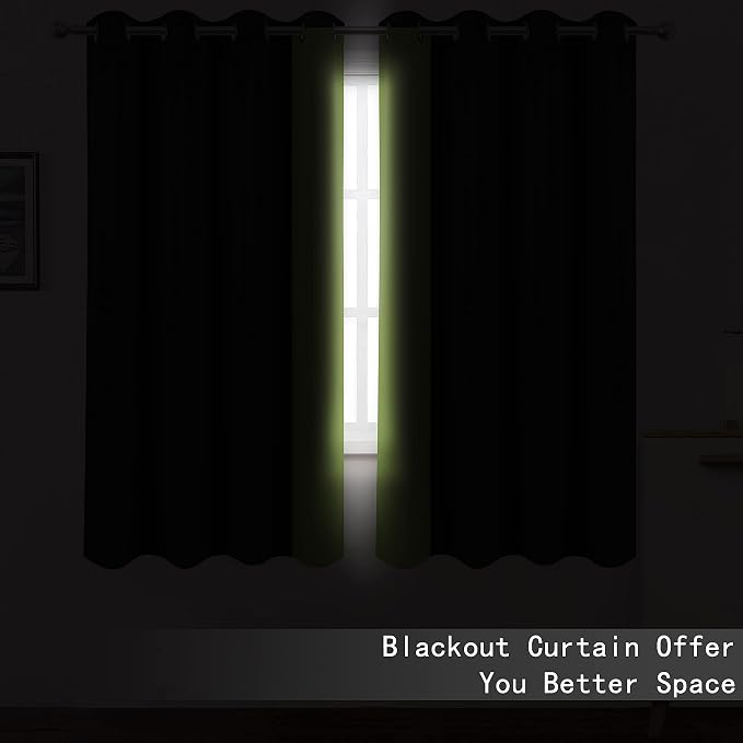 100% Blackout Light Green Curtains - Image 3