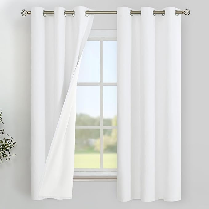 YoungsTex White Linen 100% Blackout Curtains by YoungsTex