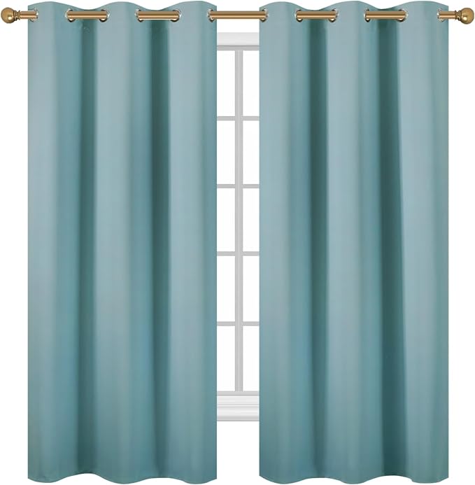Diraysid Stone Blue Grommet Blackout Curtains - Image 2