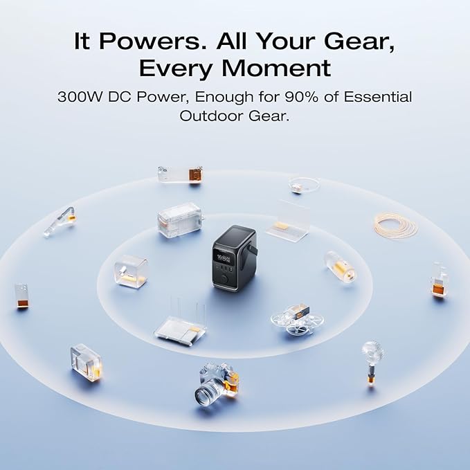 EF ECOFLOW TRAIL 300 DC Solar Generator with 110W Solar Panel, 288Wh LiFePO4 Power Bank, Power Station, for Camping, Travel, and Emergency Power