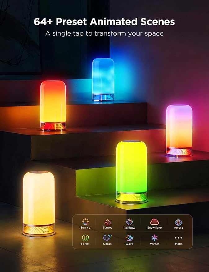 Govee RGBIC Smart Table Lamp 2, Touch Bedside Small Table Lamp | LED Desk Lamp - Image 3