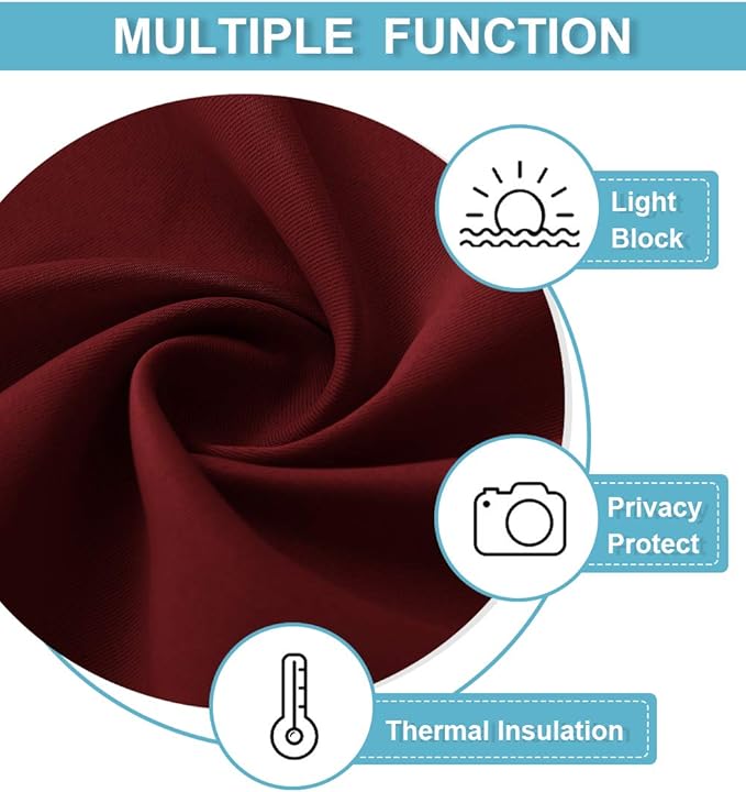 RYB HOME Blackout Door Curtain for Patio Front Tricia French Door Window | - Image 7