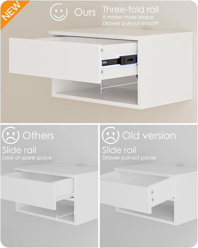 Modern White Floating Nightstand - Image 5