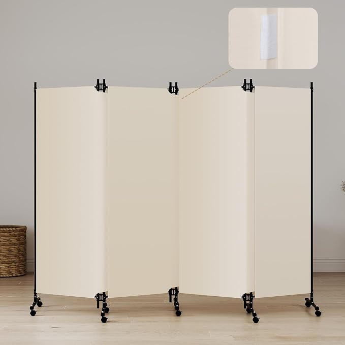 Kokorona 4 Panel Room Divider, 6FT Tall Folding Privacy Screen by Kokorona