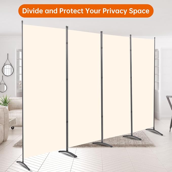 Room Divider 6FT Folding Privacy Screens, 4 Panel Partition Room Dividers | 6FT - Image 4