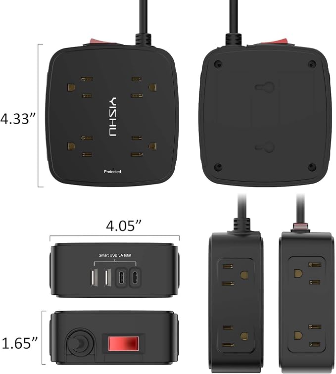 6 Ft Surge Protector Power Strip - Image 7