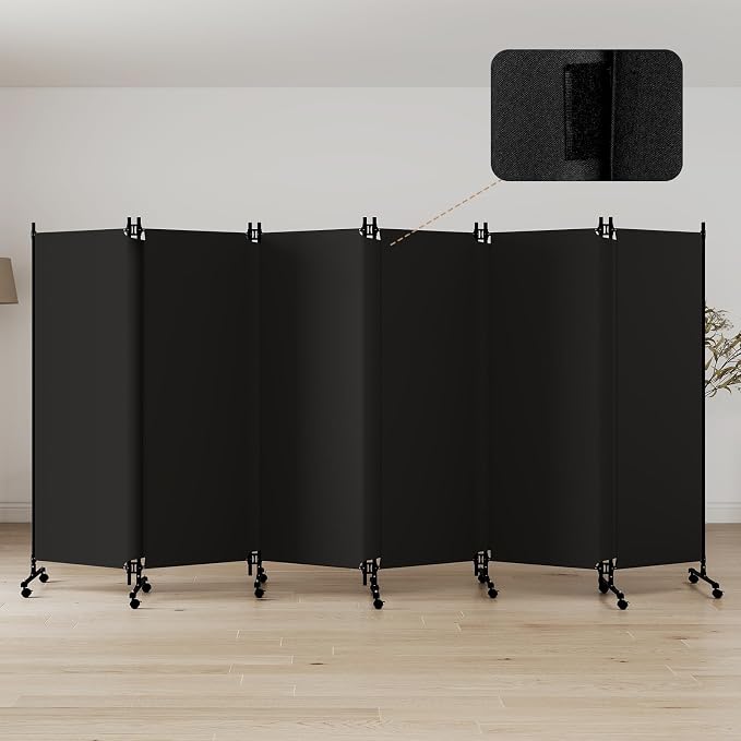 Kokorona 6 Panel Room Divider, 6FT Tall Folding Privacy Screen by Kokorona