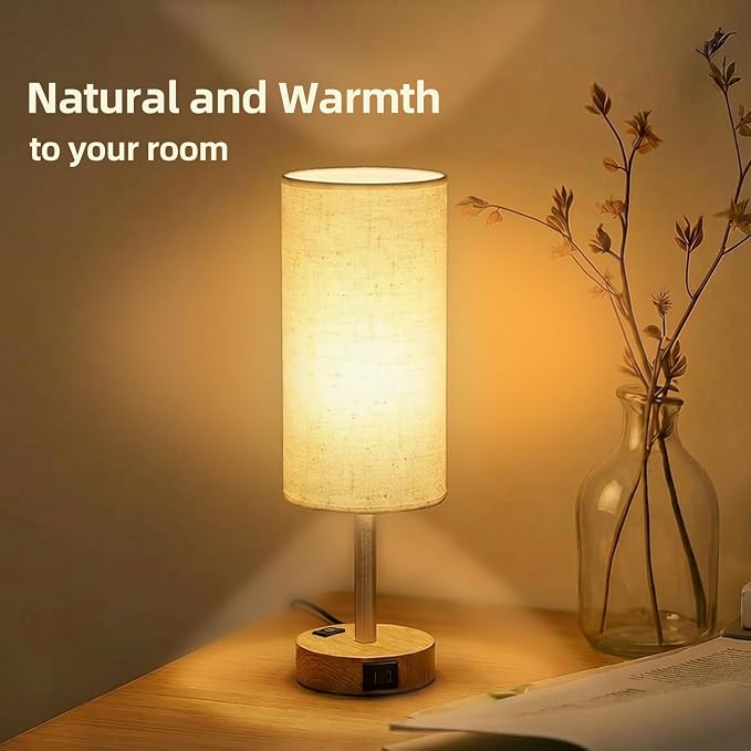 Table Lamp for Bedroom, High-Sensitivity Touch, AC Outlet, USB A+C | 3-Level - Image 8