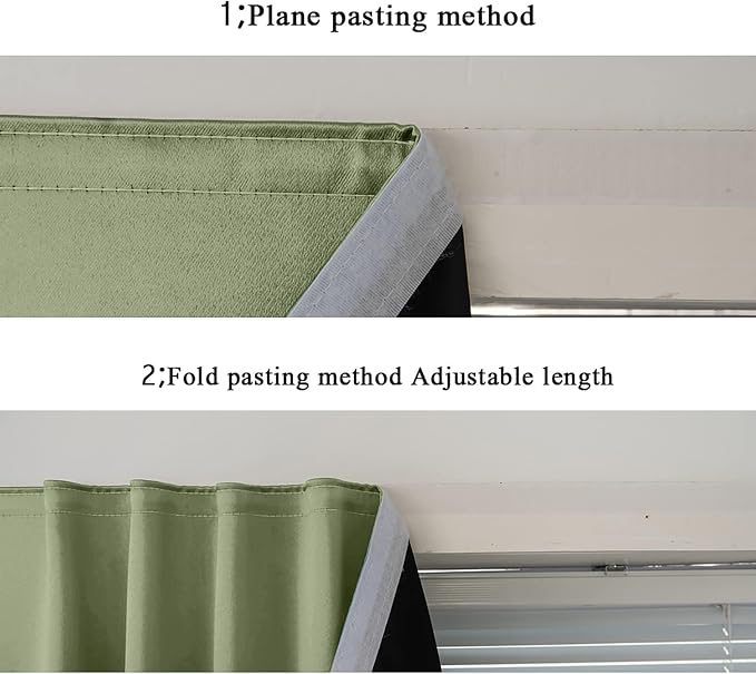 AJAZZ 100% Blackout Shades Window Cover Self Adhesive Curtains Sticky Curtain - Image 5