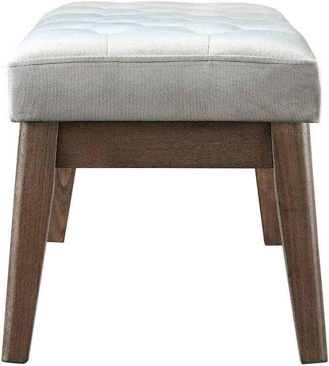 24KF Velvet Upholstered Buttons Tufted Entryway Bench - Image 5