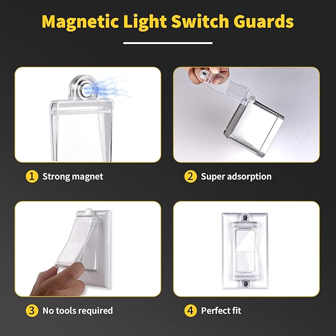 Light Switch Guard Cover- PSZEZNZ Light Switch Outlet Covers for Flat Modern Wall Switches-Child Safety Protection(Clear,1 Piece)