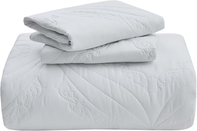 Kingnex Oversized King Bedspreads 128x120 Ultrasonic Quilted White | Extra Wide - Image 6
