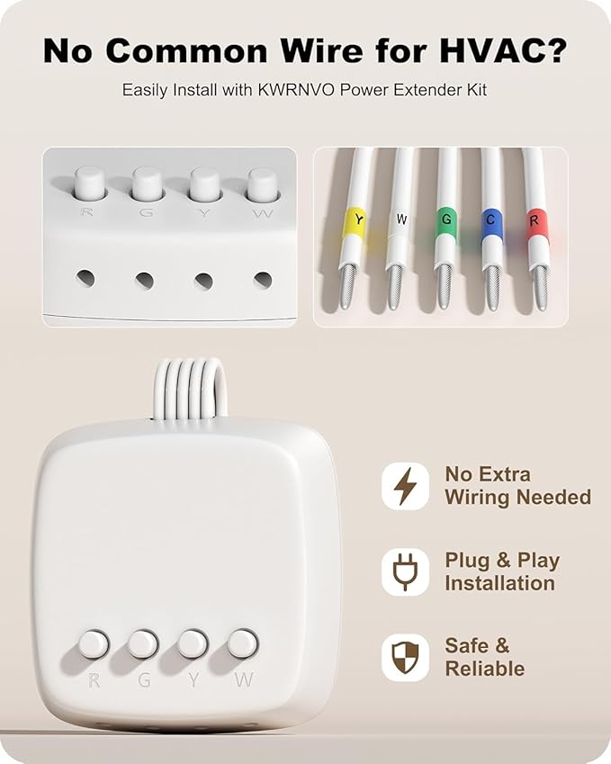 Power Extender Kit for Ecobee Smart Thermostats, C-Wire Adapter for Ecobee3 Lite, Premium, Enhanced, Essential, Lite, Smart Thermostat for ecobee4 and Smart Thermostats with Voice Control