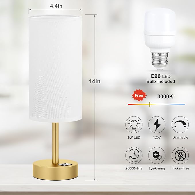 Dicoool Bedside Table Lamp for Bedroom - Image 5