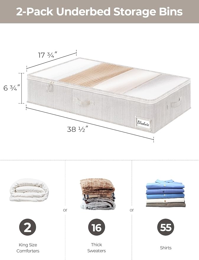 StorageWorks 7 Inch Low Profile Under Bed Storage Containers - Image 2
