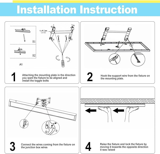 HOLDWILL 1X4 FT Led Flat Panel Light, 24 Pack 5CCT Surface Mount Ceiling Light,Dimmable 5 Wattage Adjustable Edge-Lit Flush Mount or Drop Ceiling for Office,Shop and Super Market