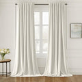 MIULEE Ivory White Velvet Pinch Pleat Blackout Curtains W52 X L108 Inches | 2 by MIULEE