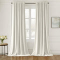 MIULEE Ivory White Velvet Pinch Pleat Blackout Curtains W52 X L84 Inches | 2 by MIULEE