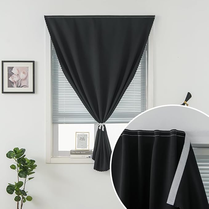 Adhesive Blackout Curtains- Self Stick Shades Window Blinds Curtains No Rod - Image 6