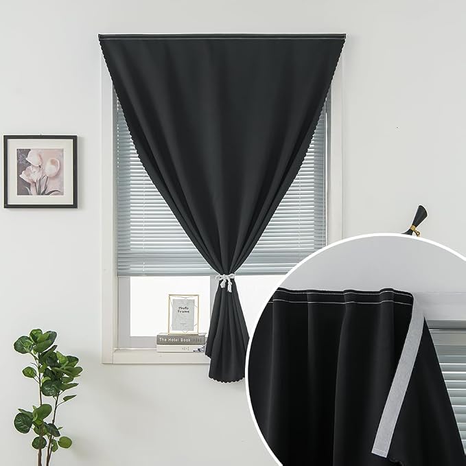 Adhesive Blackout Curtains- Self Stick Curtain No Rod Needed Easy to Hang - Image 5