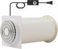MEOZRI Through-the-Wall Ventilation Fan Exhaust Fan White Cover 6-inch Diameter Vent with 11.8 inch Length 180 CFM