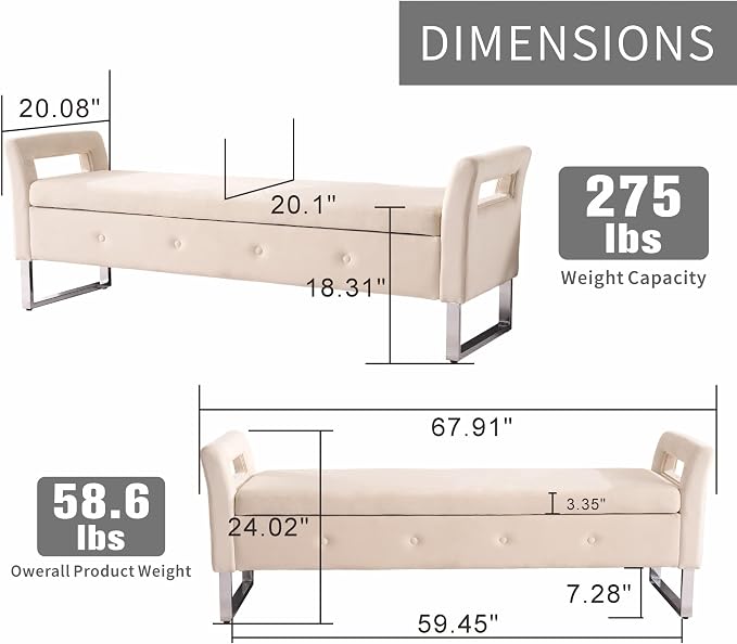Chifee & Vingol Storage Bench - Image 2