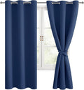 Room Darkening Curtains for Bedroom, 42 x 72 Inch, 2 Panels | Noise Reducing by Hiasan