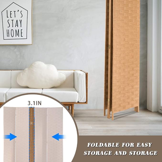 Room Dividers and Folding Privacy Screens 4 Panel 6 ft Foldable Portable Room - Image 4