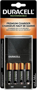 Duracell CEF27 ION SPEED 4000 Hi-Performance Charger, Includes 2 AA and 2 AAA NiMH Batteries