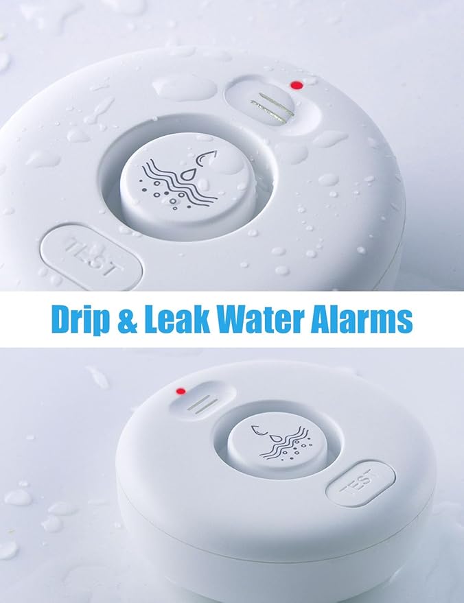 5 Pack Water Leak Alarm Detector, 120dB Loud Alert Water Sensor, IP66 Waterproof, Sensitive Leak and Drip Alert, Easy Installation for Home, Basement Flood Prevention, Bathroom, Sink, Laundry
