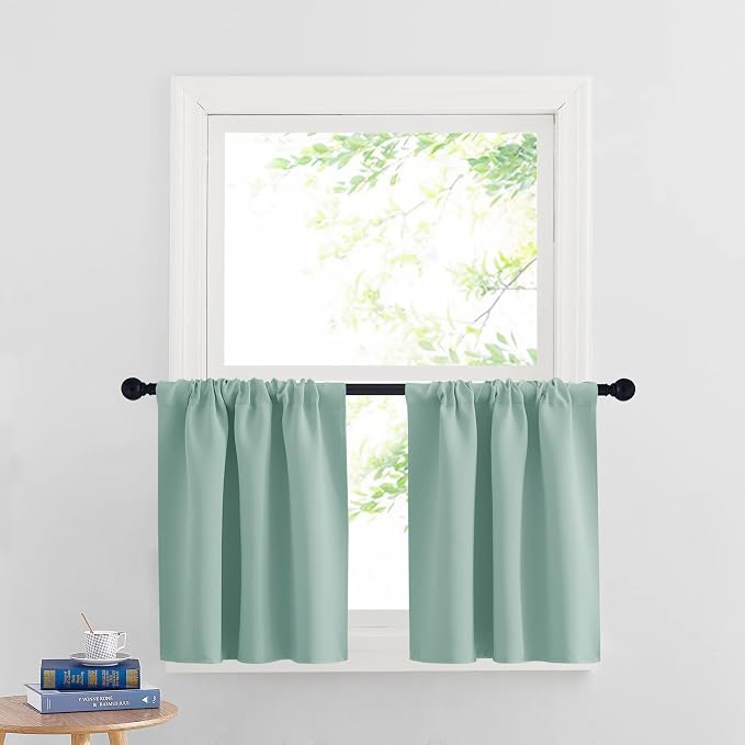 RYB HOME Cafe Blackout Curtains 24 inch Length, RV Camper Window Curtains | by RYBHOME