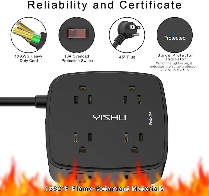 20 Ft Surge Protector Power Strip - Image 6