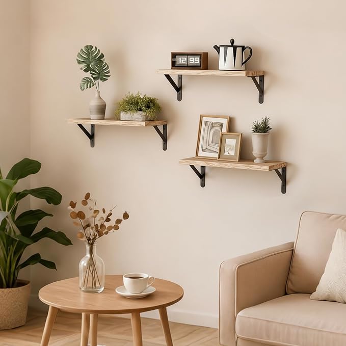 Fixwal Wall Floating Shelves for Decor | Wood Shelves, Natural Grain, 40Lb - Image 2