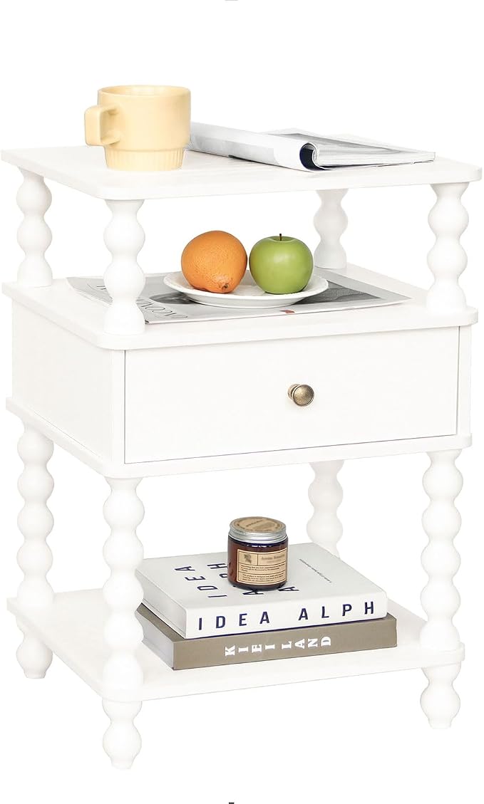 AWASEN White Nightstand, Bed Side Table Bedroom - Image 8