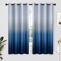 SimpleHome Ombre Gradient Blue White to Gray Curtains by SimpleHome